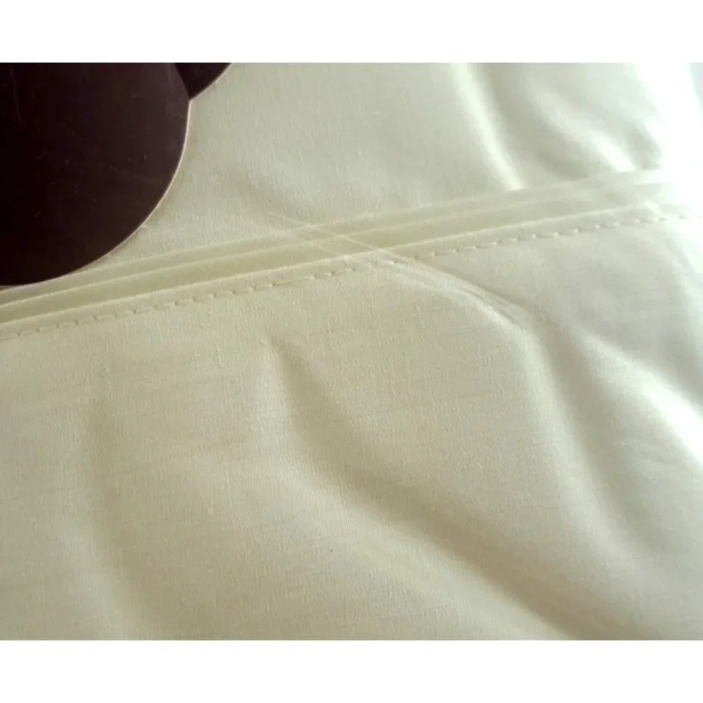 Vintage NEW Cannon Sure Soft Full Flat Sheet Yellow Satin Trim USA Made Fortrel